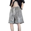 Shorts de Herramienta Tie-Dye Vintage Americano para Hombre Verano Delgados Sueltos Pantalones de Cinco Puntos Rectos Casuales de Longitud Media