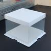 Caja Transparente con Tapa Blanca para Pastel 4 Pulgadas 6 Pulgadas 8 Pulgadas 10 Pulgadas 3 en 1 Destacado Caja para Pastel de Cumpleaños Embalaje para Hornear