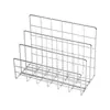 Estantería de Hierro Forjado de Metal de Tres Compartimentos Organizador de Almacenamiento de Escritorio Estante Decorativo Soporte para Libros Racks Creativos para Archivos de Oficina