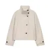 Para Comércio Exterior Transfronteiriço Europeu e Americano Roupas Femininas Aliexpress Mais Vendidas Casual Versátil Gola Alta Jaqueta Curta de Lã Casaco