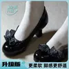 Zapatos de Salón Individuales Retro Estilo Francés con Lunares y Lazo Tacón Grueso para Mujer 2026 Boca Baja Hada Slip-On Tacones Altos Zapatos de Cuero para Mujer