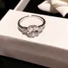 Cubo de Açúcar de Confeiteiro! Anel Aberto Quadrado de Zircônia, Anel de Dedo Indicador de Nicho de Luxo, Joia de Moda de Luxo Leve para Mulheres