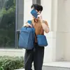 Mochila de tres piezas para negocios transfronterizos con puerto de carga USB, bolso de hombro, color sólido, bolsa de viaje para portátil, mochila