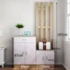 Zapatero para Puerta de Entrada con Perchero Integrado de Pie para Sala de Estar, Vestíbulo de Casa, Estantería de Almacenamiento para Puerta, Ropa y Sombreros