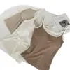 Camisola feminina leve, respirável e quente com acabamento escovado, apresentando algodão canelado elástico para um top básico versátil e que afina a silhueta.