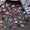Taladro de Uñas Forma Ovalada de Huevo Huevo de Paloma Super Brillante K9 Vidrio Brillante Cristal Transparente Forma Puntiaguda Joyería para Uñas