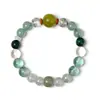 Pulsera de Cristal Natural Redondo de 10 mm, Círculo Único, Pulsera de Cinco Elementos con Cristal Rojo, Pulsera de Ojo de Tigre Dorado, Joyería, Tendencia Ins