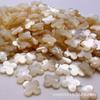 Concha blanca natural, concha de fritillaria blanca, concha natural, trébol de cuatro hojas curvo convexo, tableta, cuentas sueltas, accesorios de joyería, bricolaje