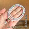 Pulsera de Ágata Roja de Múltiples Círculos para Mujer Pulsera de 108 Cuentas Yiwu Pequeñas Mercancías Joyería al Por Mayor Piedra Ojo de Tigre Arena Dorada