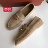 Mocasines LP sin etiqueta para mujer Piel Genuina Slip-on Zapatos Casuales Gamuza Guisantes Planos Planos Británicos Cómodos