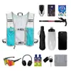 Mochila para correr de noche con tiras reflectantes, mochila pequeña casual para ciclismo y running, chaleco de running transpirable e impermeable, mochila para botella de agua y teléfono