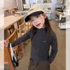 Top de media altura con cremallera para niñas Aimo Beibei, ajuste ceñido, cálido, no voluminoso, a prueba de viento, protector de cuello, chaqueta interior para uniforme escolar
