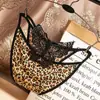 Serie Leopardo seda de hielo sexy encaje ropa interior para mujer suave y cómoda entrepierna de algodón cintura media-baja fabricantes de ropa interior para mujer