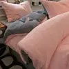 Conjunto de Quatro Peças de Veludo Leite Dupla Face Grau Mãe e Bebê Outono e Inverno Alta Gramatura Quente Capa de Edredom Antiestático Antiderrapante Para Roupa de Cama