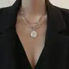 Collar de Acero de Titanio Hip-Hop para Baño Cadena para Clavícula de Lujo Ligero de Nicho de Moda para Mujer Accesorios de Cadena Larga de Lana Estilo Frío ins