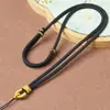 Collar con Cordón de Cera de Abeja y Jade Dorado para Hombres y Mujeres