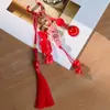 Rojo extremadamente numeroso miu lazo encaje bolsa bolsa colgante cadena llavero colgante para enviar a amigos elección colorida