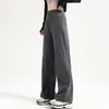 Calça Yoga Reta Feminina Petite, Verão Fina de Cintura Alta Solta Secagem Rápida para Corrida Treino Fitness Calça de Perna Larga