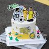 Decoración de Pastel Temática de Fútbol Copa del Mundo Equipo de Fútbol Jugando Fútbol Dios Masculino Niño Postre de Cumpleaños Mesa de Postres Vestir