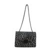 Bolsa transversal de corrente 2025 Nova moda para deslocamento texturizada pequena bolsa quadrada europeia e americana retrô com estampa de leopardo bolsa de ombro da moda