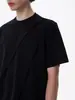 Camiseta Pesada Plissada de Alta Qualidade Masculina Verão Estilo Americano Ombro cleanfit Gola Pequena Manga Meia Manga Manga Curta Top