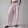 Pantalones Casuales Bordados Rosas de Estilo Nuevo Europeo y Americano para Mujer, Pantalones Largos Elásticos de Cintura Rectos, Sueltos y Cómodos, Pantalones de Chándal Nuevos 2025