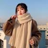 Bufanda de Nuevo Estilo para Mujer en Otoño e Invierno, Simple y Cálida, Tejida con Hilo Cruzado con Bloques de Color, Versátil, Bufanda de Cuello para Niña Moderna y Linda