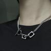Collar de aleación neutra de estilo oscuro INS, sin género, para hombre y mujer, con elementos de empalme, cadena corta de clavícula para mujer.