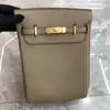 Bolsa de Ombro Estilo Universitário Unissex Bolsa de Peito Couro Genuíno Couro de Vaca Togo Bolsa Transversal de Um Ombro Bolsa de Cintura Hac Kelly para Mulheres