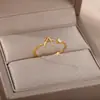 Anillos Minimalistas Transfronterizos con Iniciales de 26 Letras para Mujer, Anillos Abiertos Ajustables con Letras del Alfabeto Inglés