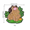 Broche Caricatura Capibara Lindo Animalito Insignia de Metal Capibara Esmalte Bidimensional Insignia de Decoración para Ropa