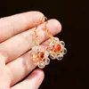 Aretes de Cristal Blanco Natural Aretes para Mujer Piedra Cruda de Cristal Pinzas para Orejas Enrollados a Mano Nuevo Estilo Chino Aretes para Mujer Venta al por Mayor