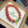Pulsera de Ágata Amarilla Natural al por Mayor para Mujer y Hombre, Año del Zodiaco, Pulsera de Rosario Roja, Hielo Verde Yang, Blanco Transparente, Multicolor, Regalo