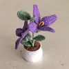 Planta en Maceta de Flor de Madreselva, Producto Terminado, Ramo Tejido Puramente Hecho a Mano, Decoración del Hogar, Flores Artificiales de Ganchillo, Regalo Tejido