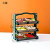 Estante para alimentos, olla caliente, restaurante, plato de comida, estante de almacenamiento comercial de múltiples capas, estante para barbacoa, cocina, estante para verduras de madera maciza