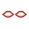 Moda Europea y Americana Elegantes Sexy Pendientes de Labios Rojos Simples Combinan con Todo Aleación de Alta Gama Diamante Pendientes de Labios Pendientes para Mujer