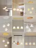 Restaurante e Hospedagem Estilo Japonês Mesa de Jantar Minimalista Nórdica Criativa Madeira Maciça Balcão de Bar Iluminado Luminária Pendente de Tecido de Cabeceira Pleated