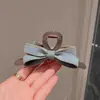 Nuevo Estilo Coreano Lazo de Mezclilla Azul Transparente Gris Pasador Pinza de Tiburón Accesorios para el Cabello para Mujeres en la Parte Posterior de la Cabeza