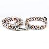 Collar para Mascota Perro Collar de Metal Estampado de Leopardo Grabado Hebilla Linda Collar para Perro Perro Grande Cumpleaños Pelo