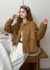 Chaqueta corta de piel sintética para mujer, nueva colección otoño 2026, chaqueta biker vintage, corte holgado con cuello de solapa para personas petite