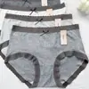 Ropa Interior Femenina Xiaolanqun R061 100% Algodón Puro en la Entrepierna Costilla Ultra Fina Comodidad Pura Transpirable Suave Pantaletas de Cintura Media