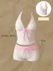 Traje de baño de dos piezas para mujer, estilo bikini, con lunares multicolores y amarre, sexy, de venta caliente en Europa y América, transfronterizo, 2027