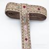 Renda de bordado étnico nova de 4 cm de largura, acessórios de atacado, lantejoulas de diamante bordadas, código de barras, acessórios para vestuário, fita