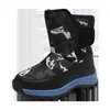 Botas de neve coloridas para meninas, forradas com fleece e espessadas, botas de algodão de cano médio para crianças, fecho de velcro para atividades ao ar livre no inverno, botas de inverno quentes para bebês
