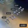 Brincos de Aço Titânio Rosqueados de Ponta Dupla para Mulheres, Brincos de Bola Cheios de Diamante, Piercing de Orelha, Anticaída, Brincos de Diamante Brilhantes, Estilo de Luxo Leve
