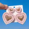 Pendientes de Cuentas de Arroz con Forma de Corazón para el Nuevo Día de San Valentín Transfronterizos Pendientes Tejidos a Mano Creativos de Nicho Pendientes Exagerados de Gama Alta