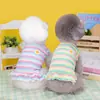 Chaleco Rayado para Mascota Delgado Oso de Peluche Bichón Pomerania Cachorro Pequeño Ropa para Gato Primavera y Otoño 23 Chaleco Rayado Floral Colorido