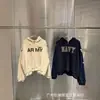 Sudadera con capucha y diseño de dos piezas falsas de patchwork G/R de la marca americana de moda, chaqueta casual holgada para hombre y mujer, ropa de invierno transfronteriza