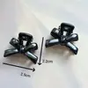 Nuevo Estilo Clip Pequeño para el Cabello de Resina Negro Brillante con Estrella de Cinco Puntas y Moño, Mini Pasador Lindo para Niñas y Niños, Accesorio para el Cabello