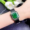 Nuevo Seiko de Lujo con Collar Colgante de Algodón Esmeralda Reloj de Diamantes Verdes Cristal de Alta Gama Pulsera de Pulsera